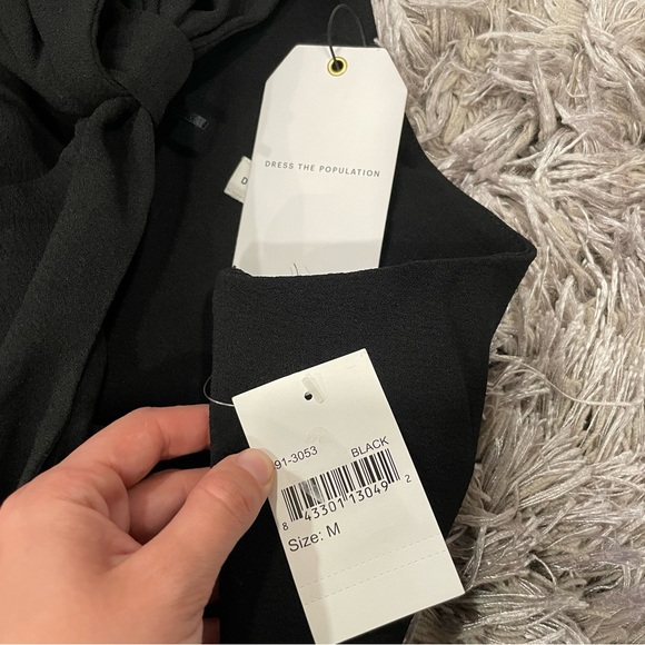 Dress the Population Tiffany One Sleeve Midi Dress Medium M - Picture 6 of 10